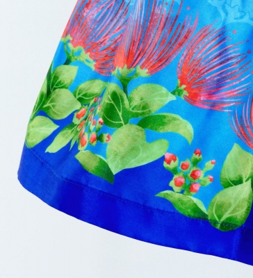 Hula Kids Shantung Pa'u Skirt with Lehua Print / Luxury Collection / Jp97bl