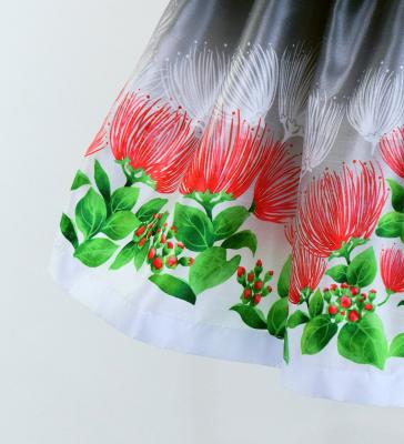 Hula Kids Shantung Pa'u Skirt with Lehua Print / Luxury Collection / Jp97bk