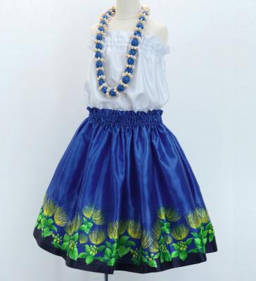 Hula Kids Shantung Pa'u Skirt with Lehua Print / Luxury Collection / Jp97nv