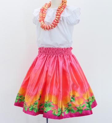 Hula Kids Shantung Pa'u Skirt with Lehua Print / Luxury Collection / Jp97pi