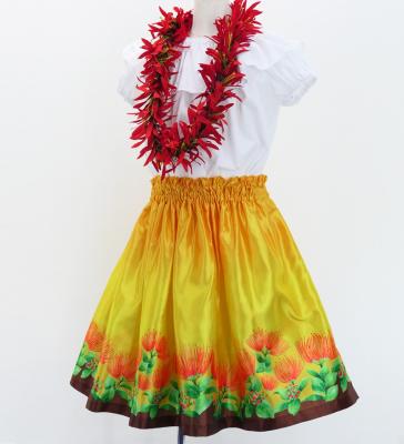 Hula Kids Shantung Pa'u Skirt with Lehua Print / Luxury Collection / Jp97ye