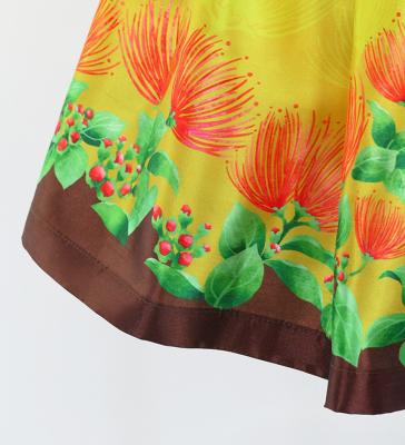 Hula Kids Shantung Pa'u Skirt with Lehua Print / Luxury Collection / Jp97ye