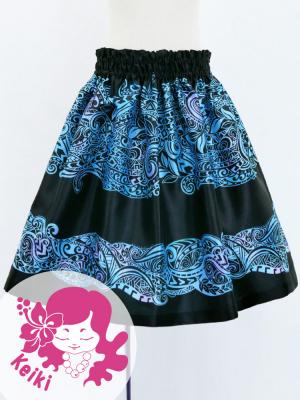 Hula Kids Shantung Pa'u Skirt with Kahiko Print / Luxury Collection / Jp99bk