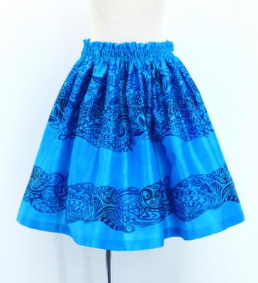 Hula Kids Shantung Pa'u Skirt with Kahiko Print / Luxury Collection / Jp99bl