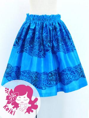 Hula Kids Shantung Pa'u Skirt with Kahiko Print / Luxury Collection / Jp99bl