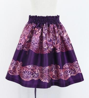Hula Kids Shantung Pa'u Skirt with Kahiko Print / Luxury Collection / Jp99pu
