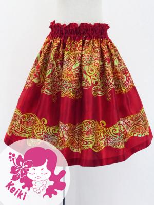 Hula Kids Shantung Pa'u Skirt with Kahiko Print / Luxury Collection / Jp99rd