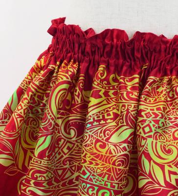 Hula Kids Shantung Pa'u Skirt with Kahiko Print / Luxury Collection / Jp99rd