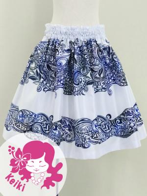 Hula Kids Shantung Pa'u Skirt with Kahiko Print / Luxury Collection / Jp99whbl