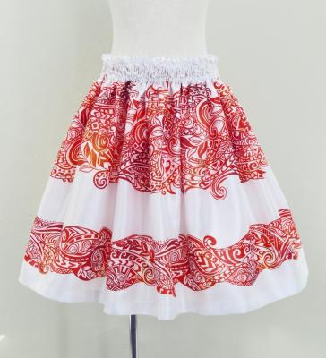 Hula Kids Shantung Pa'u Skirt with Kahiko Print / Luxury Collection / Jp99whrd