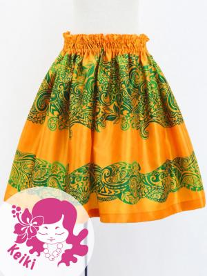 Hula Kids Shantung Pa'u Skirt with Kahiko Print / Luxury Collection / Jp99ye