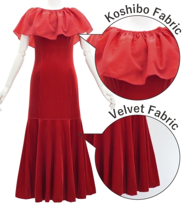 Kids Custom Long Multi Way Dress with Velvet & Koshibo/ JC138-mix