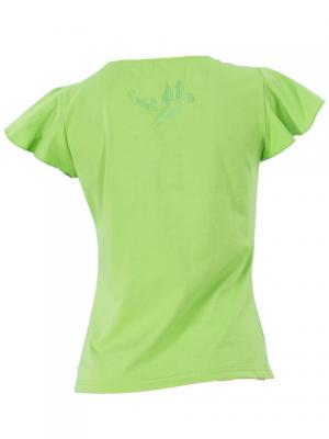 Hula T-shirt / Frilled Sleeve with Plumeria embroidery  / GKD1grgr