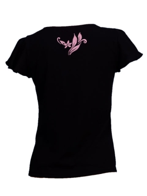 Hula T-shirt / Frilled Sleeve with Plumeria embroidery  / GKD1pib