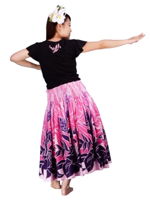 Hula T-shirt / Frilled Sleeve with Plumeria embroidery  / GKD1pib