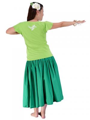 Hula T-shirt / Frilled Sleeve with Plumeria embroidery  / GKD1wgr