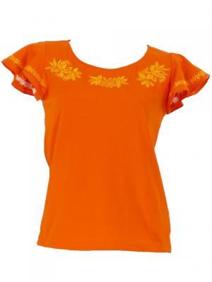 Hula T-shirt / Frilled Sleeve with Tiare embroidery / GKD2go