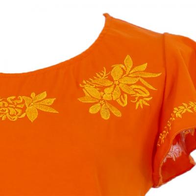 Hula T-shirt / Frilled Sleeve with Tiare embroidery / GKD2go