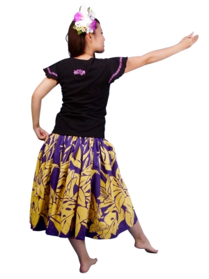 Hula T-shirt / Frilled Sleeve with Tiare embroidery / GKD2pb