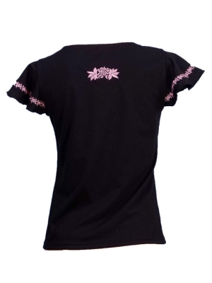 Hula T-shirt / Frilled Sleeve with Tiare embroidery / GKD2pib