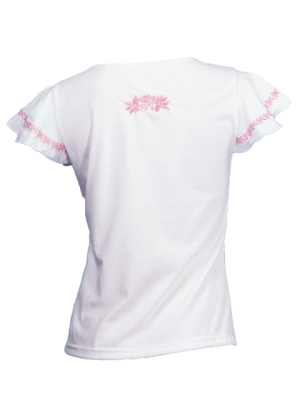 Hula T-shirt / Frilled Sleeve with Tiare embroidery / GKD2piw