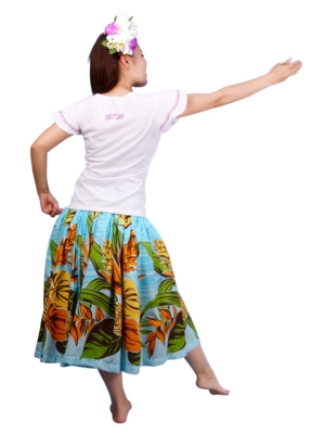 Hula T-shirt / Frilled Sleeve with Tiare embroidery / GKD2pw