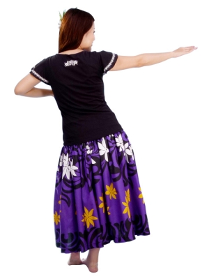 Hula T-shirt / Frilled Sleeve with Tiare embroidery / GKD2wb