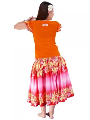 Hula T-shirt / Frilled Sleeve with Tiare embroidery / GKD2wo