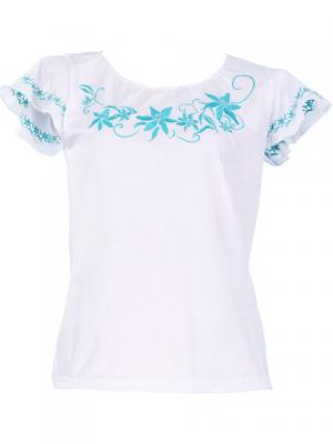 Hula T-shirt / Frilled Sleeve with Lily embroidery / GKD4tbw