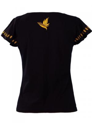 Hula T-shirt / Frilled Sleeve with Bird of Paradise & Butterfly / GKD5gb