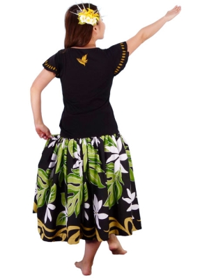 Hula T-shirt / Frilled Sleeve with Bird of Paradise & Butterfly / GKD5gb