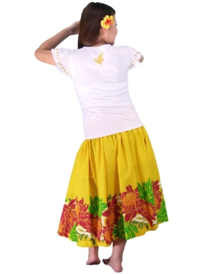 Hula T-shirt / Frilled Sleeve with Bird of Paradise & Butterfly / GKD5gw