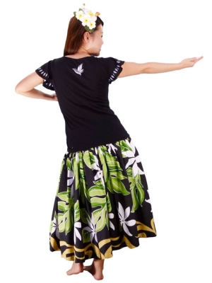 Hula T-shirt / Frilled Sleeve with Bird of Paradise & Butterfly / GKD5sb