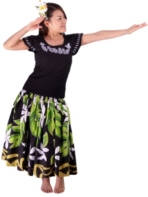 Hula T-shirt / Frilled Sleeve with Bird of Paradise & Butterfly / GKD5sb