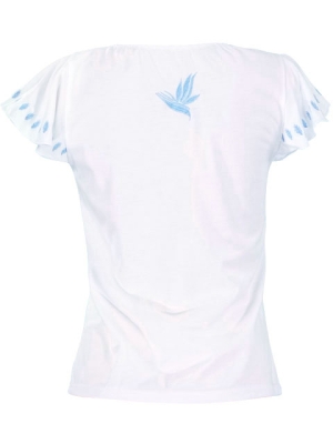 Hula T-shirt / Frilled Sleeve with Bird of Paradise & Butterfly / GKD5sbw