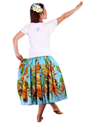 Hula T-shirt / Frilled Sleeve with Bird of Paradise & Butterfly / GKD5sbw