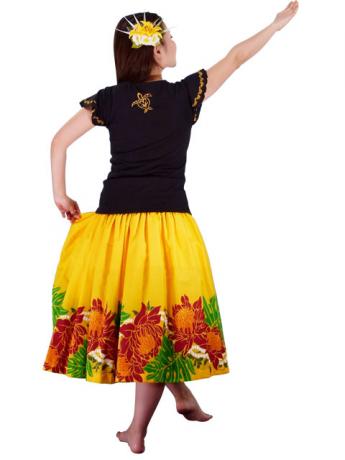 Hula T-shirt / Frilled Sleeve with Honu embroidery / GKD6gb
