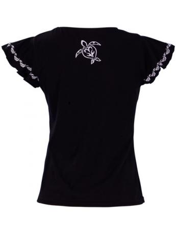 Hula T-shirt / Frilled Sleeve with Honu embroidery / GKD6sb