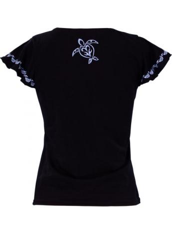 Hula T-shirt / Frilled Sleeve with Honu embroidery / GKD6sbb