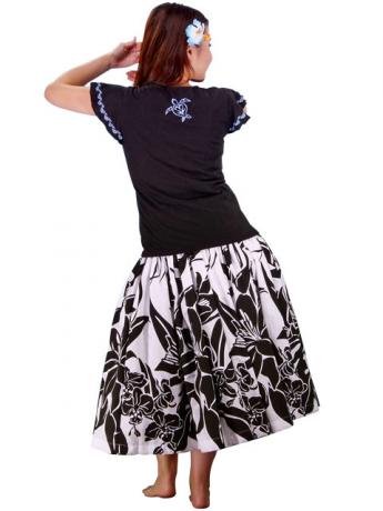 Hula T-shirt / Frilled Sleeve with Honu embroidery / GKD6sbb