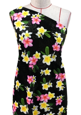 Hula Fabric / Plumeria / JKH-518-BK