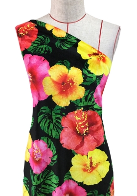 Hula Fabric / Hibiscus / JKH-524-BK