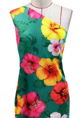 Hula Fabric / Hibiscus / JKH-524-GR