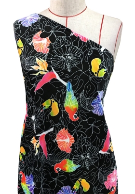 Hula Fabric / Tropical Birds / JKH-526-BK