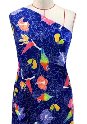 Hula Fabric / Tropical Birds / JKH-526-BL