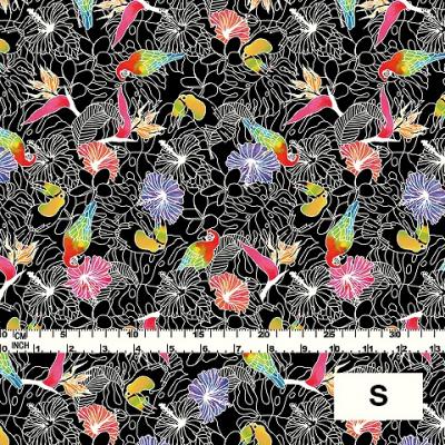 Hula Fabric / Tropical Birds / JKH-526-BK