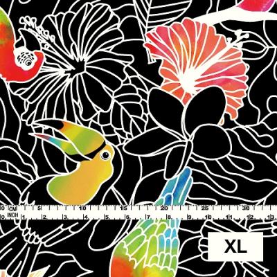 Hula Fabric / Tropical Birds / JKH-526-BK