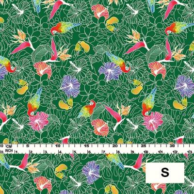 Hula Fabric / Tropical Birds / JKH-526-GR