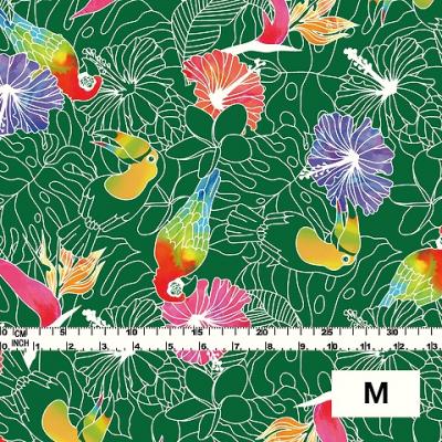Hula Fabric / Tropical Birds / JKH-526-GR