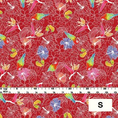 Hula Fabric / Tropical Birds / JKH-526-RD